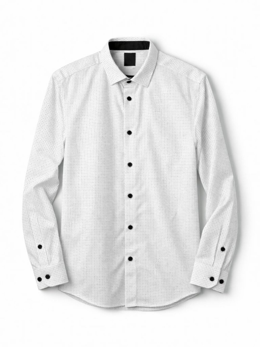 H&M Men’s White Micro‑Dot Slim Fit Dress Shirt | Size S